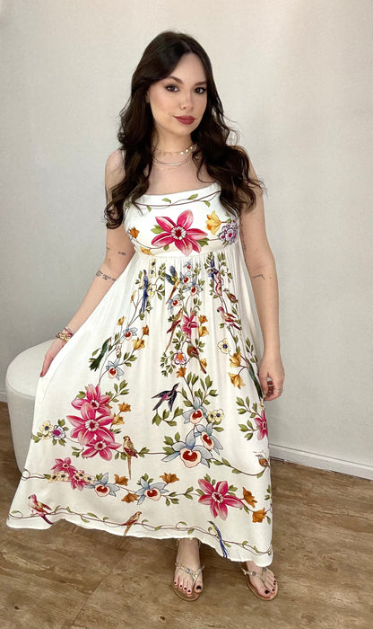 Vestido Longo Voo em Flor Farm