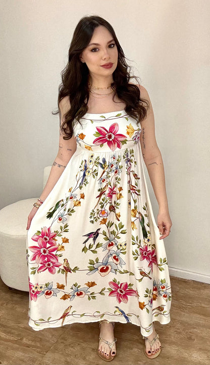 Vestido Longo Voo em Flor Farm