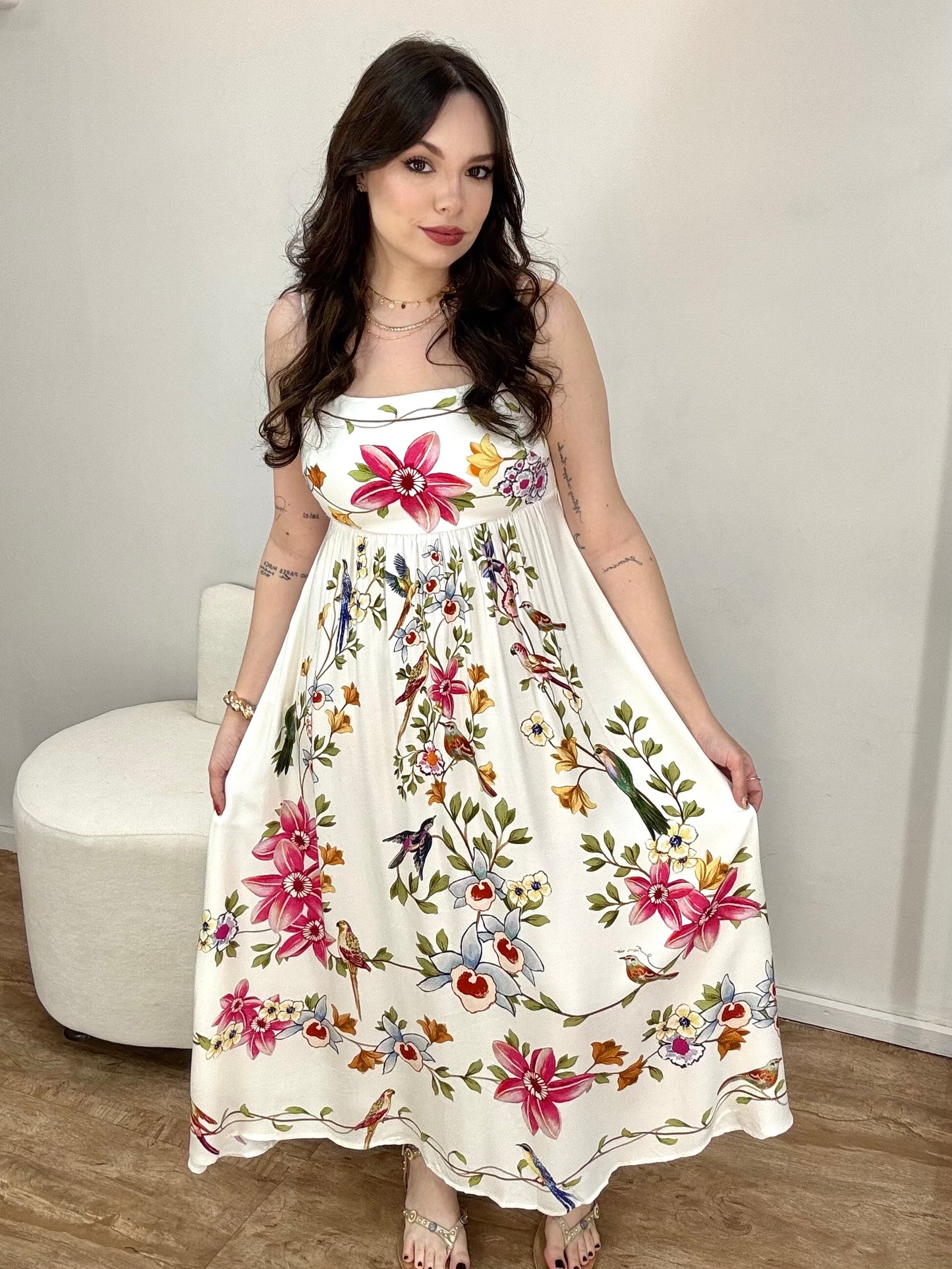 Vestido Longo Voo em Flor Farm