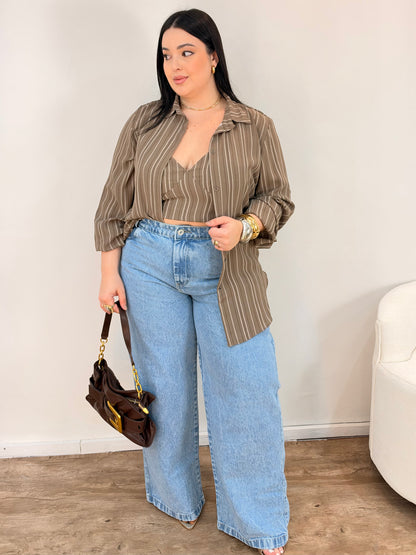 Calça Jeans Wide Leg Clara Rotieh
