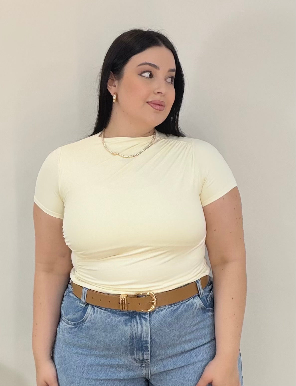 Blusa Poliamida Drapeada