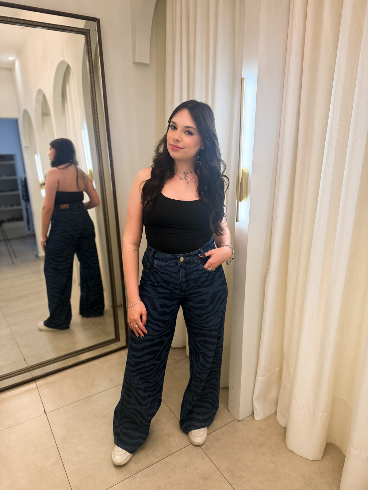 Calça Jeans Wide Leg Tigre