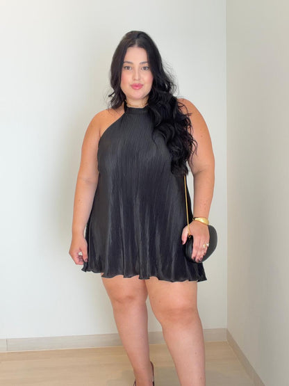 Macacão Plissado Frente Única com Amarração e Bojo Lua