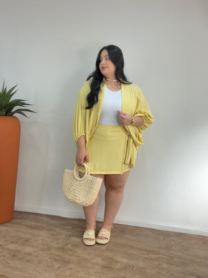 Conjunto Feminino em Tecido Duna com Blusa e Calça Mabel