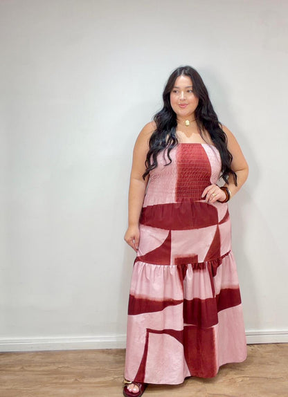 Vestido Tomara que Caia em Crepe de Seda Outono