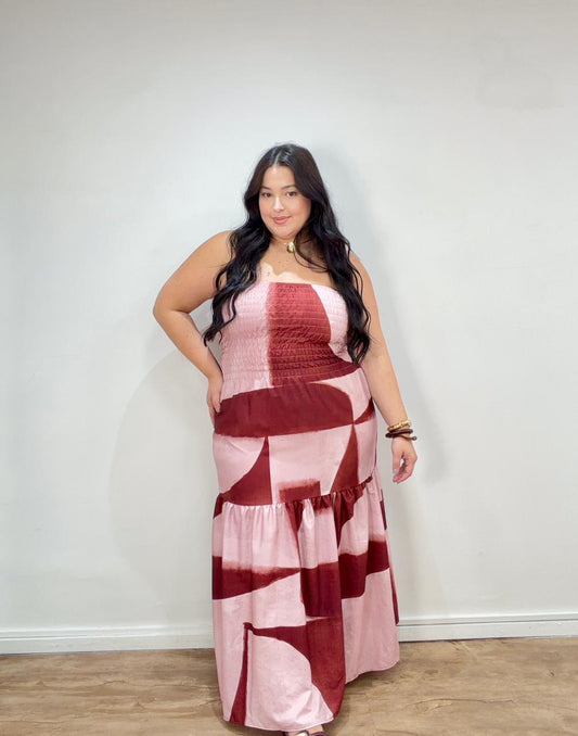 Vestido Tomara que Caia em Crepe de Seda Outono