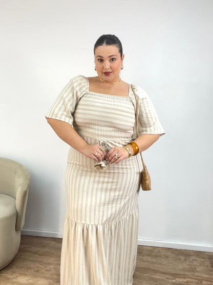 Vestido Manga Linho