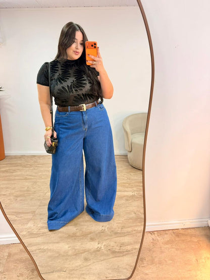 Blusa Tule Devore Farm
