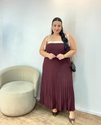Vestido Tricot Plissado Isadora