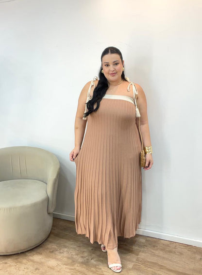 Vestido Tricot Plissado Isadora