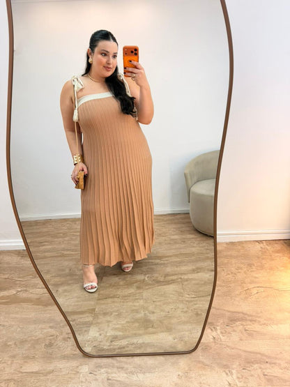 Vestido Tricot Plissado Isadora