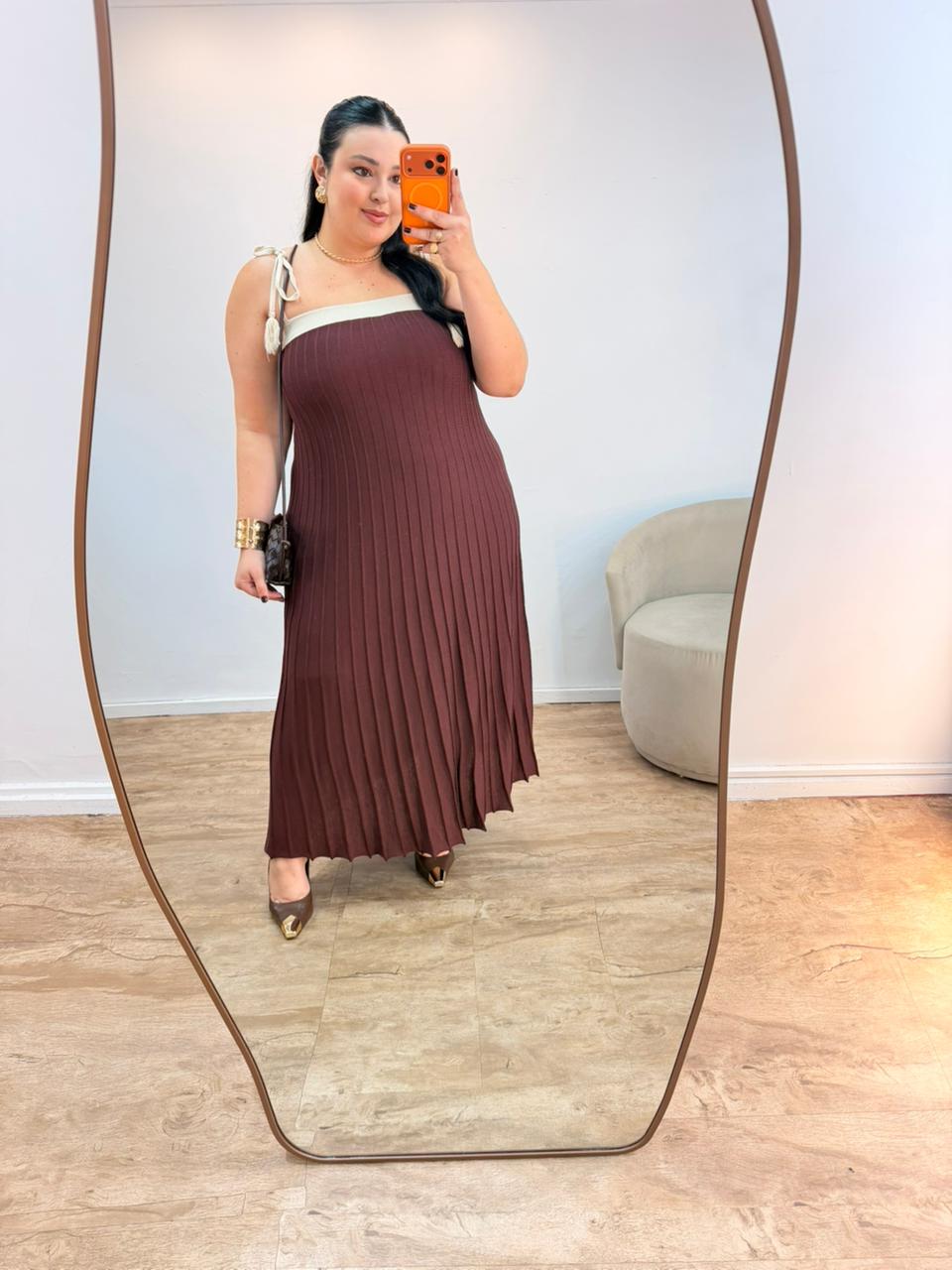 Vestido Tricot Plissado Isadora