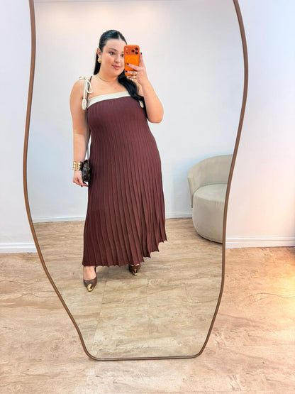 Vestido Tricot Plissado Isadora
