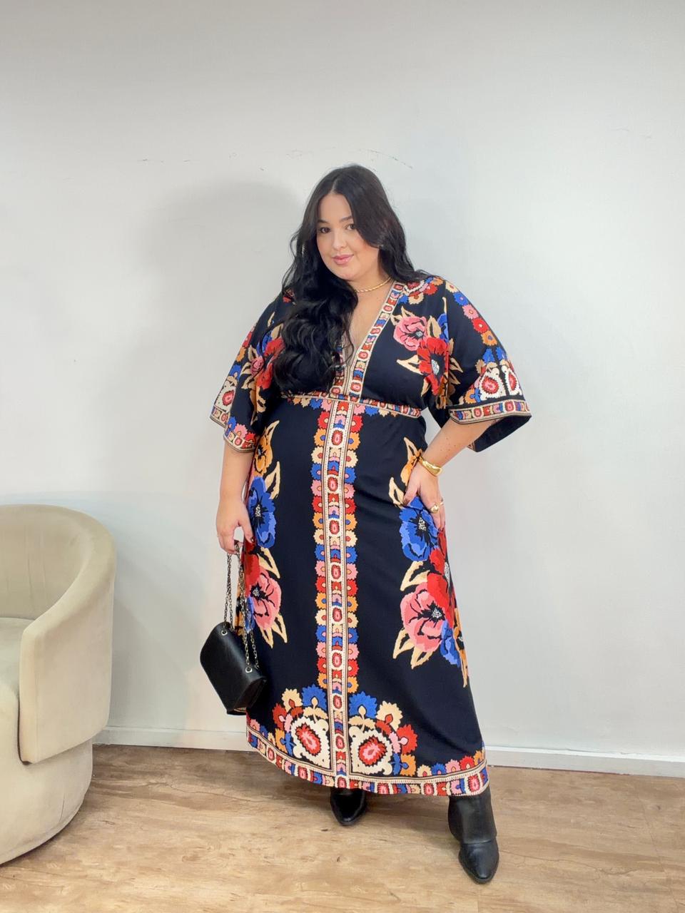 Vestido Cropped Estampado Antuerpia Lenço Farm