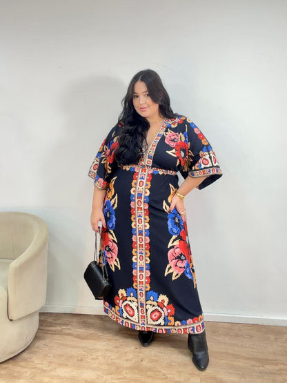 Vestido Cropped Estampado Antuerpia Lenço Farm