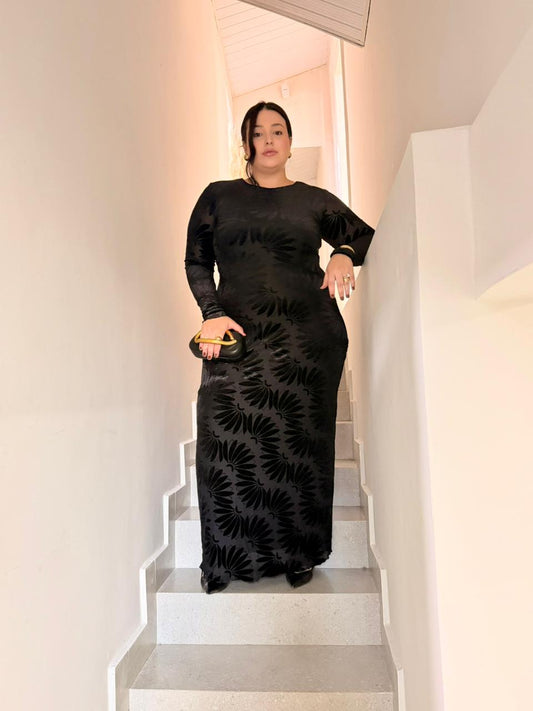 Vestido Cropped Estampado Devore Banana Farm