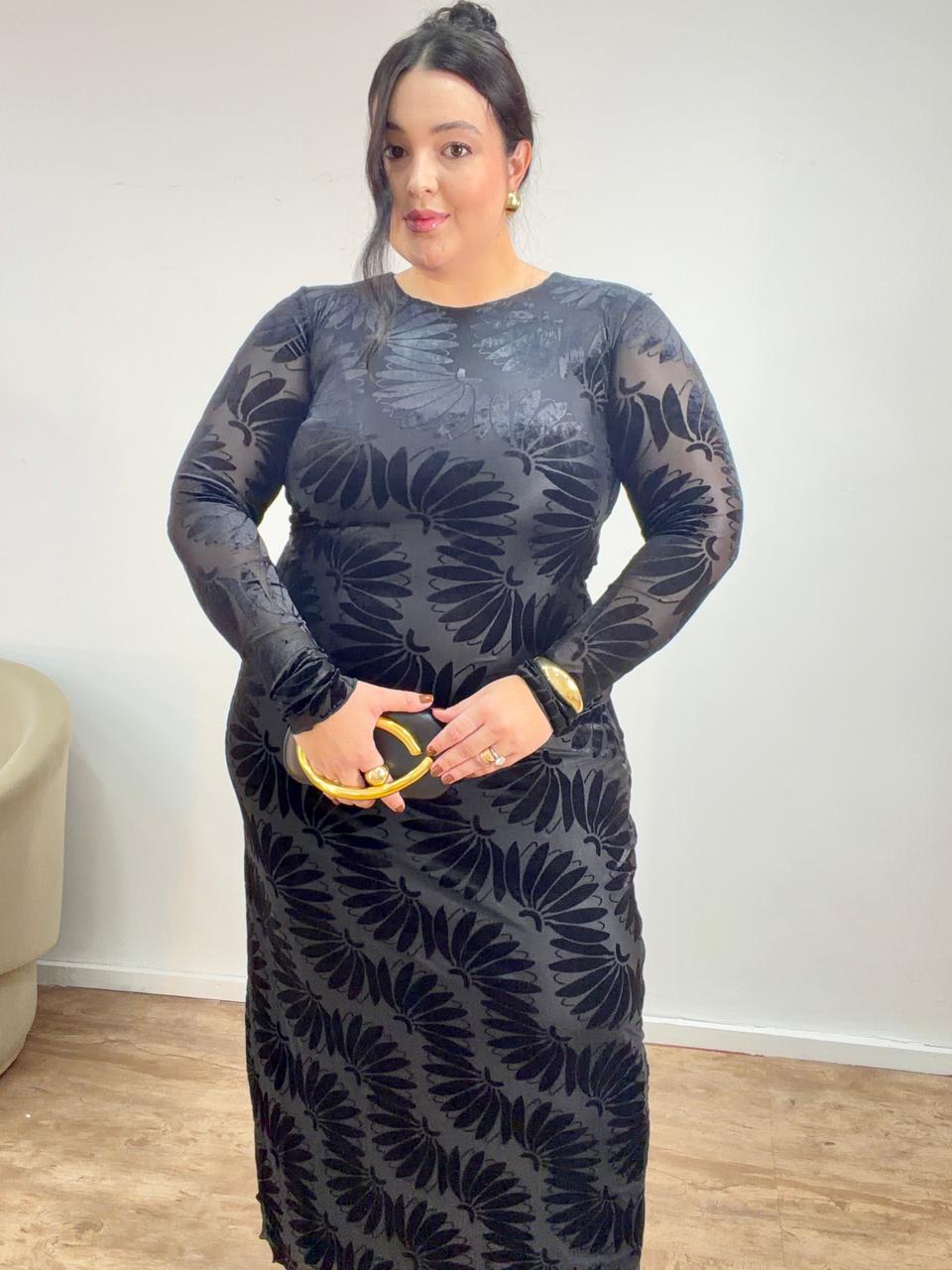 Vestido Cropped Estampado Devore Banana Farm