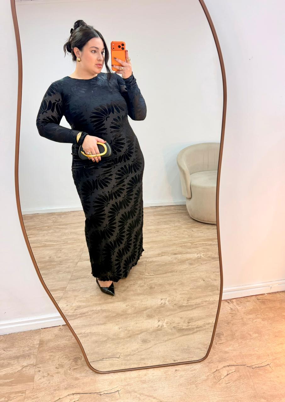 Vestido Cropped Estampado Devore Banana Farm