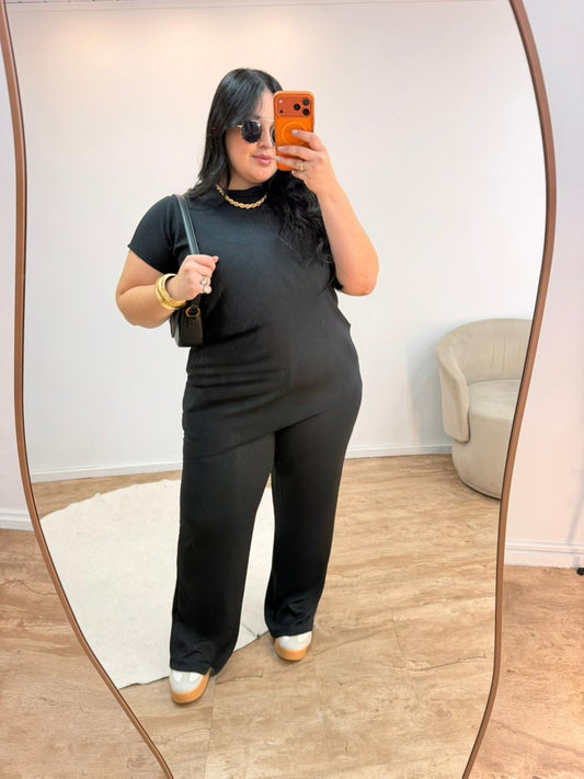Conjunto Assimétrico com Calça em Ribana Sabrina
