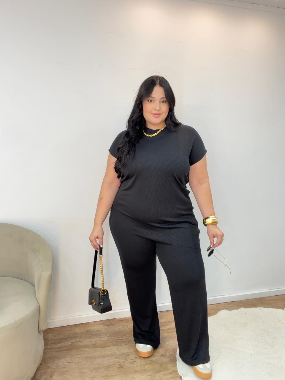 Conjunto Assimétrico com Calça em Ribana Sabrina