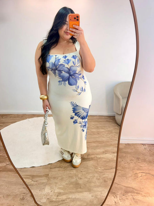 Vestido Midi Voo em Flor