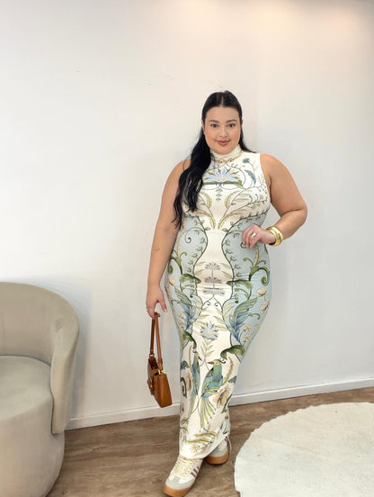 Vestido Midi Estampado Milena