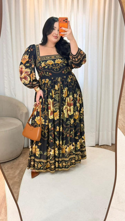 Vestido Cropped Estampado Jardim Majestoso