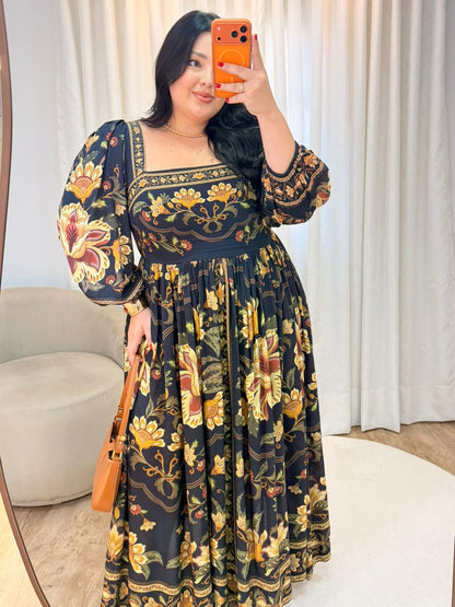 Vestido Cropped Estampado Jardim Majestoso