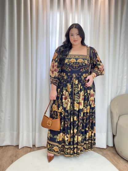 Vestido Cropped Estampado Jardim Majestoso