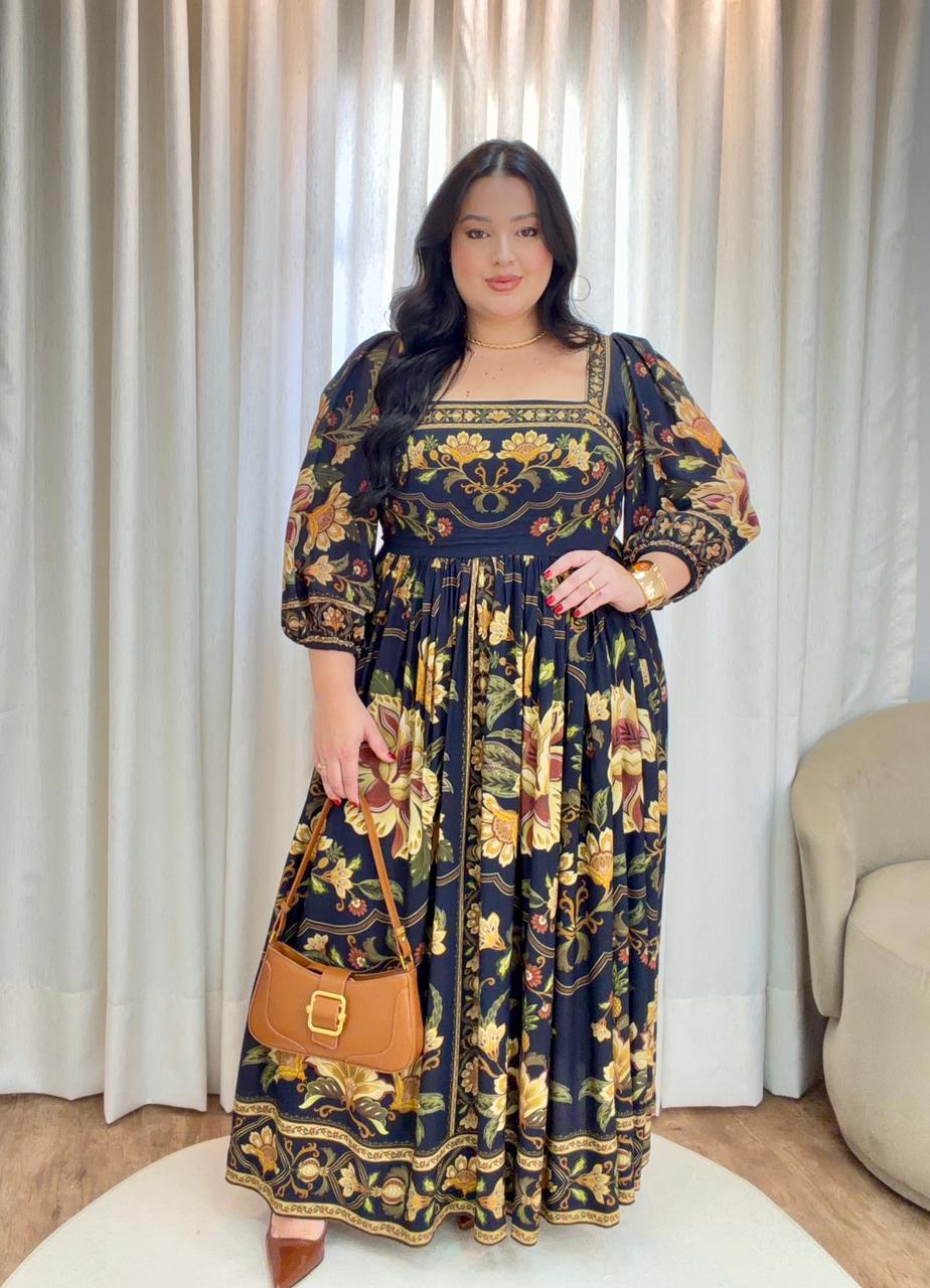 Vestido Cropped Estampado Jardim Majestoso