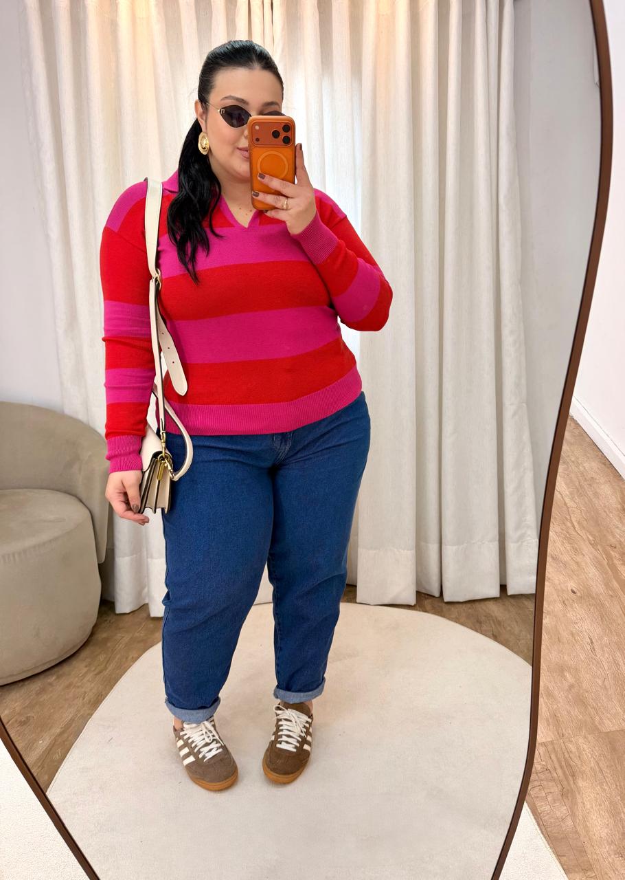 Calça Mom Jeans Escura