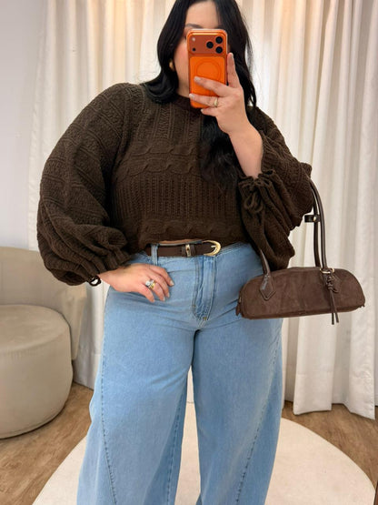Cropped Tricot Amarraçaõ no Punho