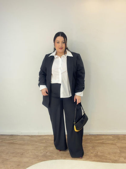 Conjunto de Alfaiataria com Blazer Alongado