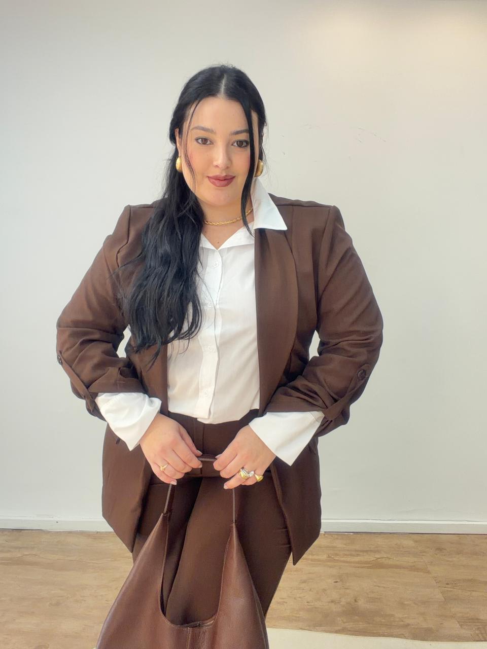 Conjunto de Alfaiataria com Blazer Alongado