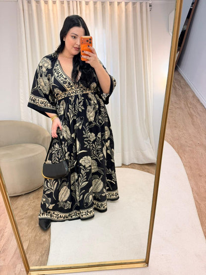 Vestido Longo Jardim de Cordel