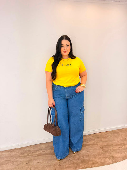 Calça Jeans Cargo Jade