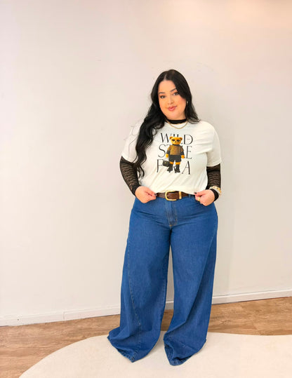Wide Leg Básica Escura