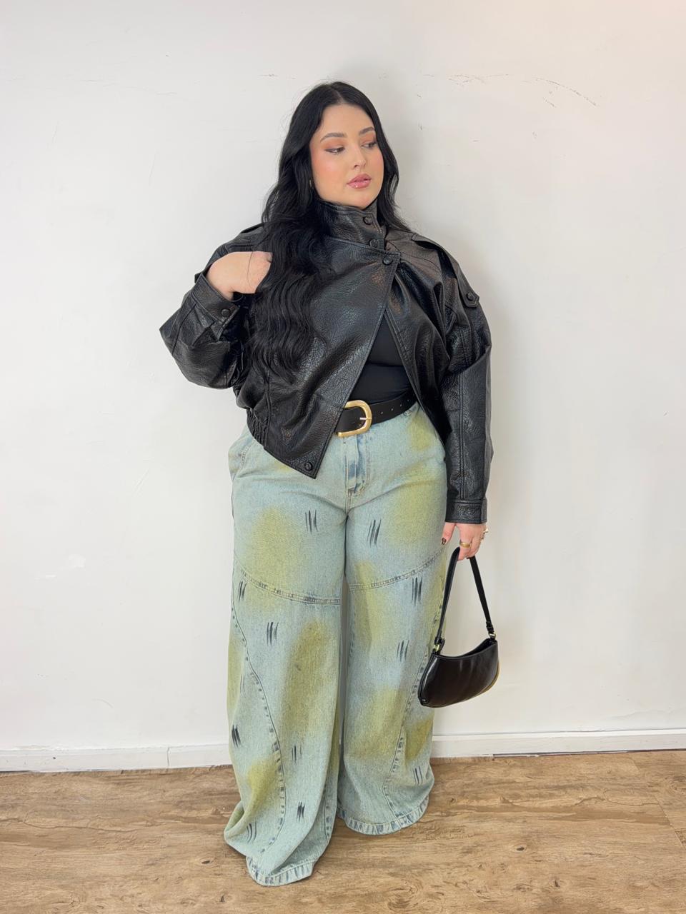 Jaqueta de Couro Gola Zara