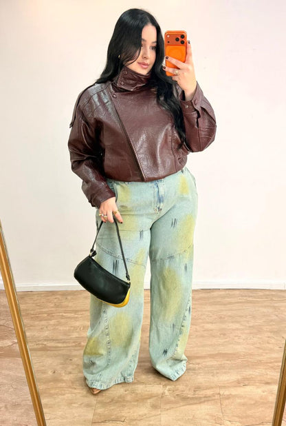 Calça Jeans Wide Leg Pincelada Gabrielle