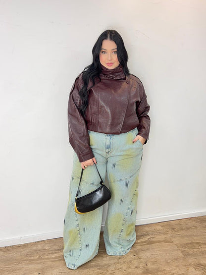 Jaqueta de Couro Gola Zara