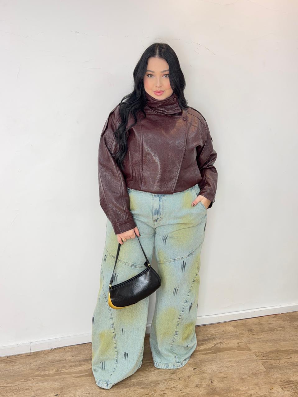 Calça Jeans Wide Leg Pincelada Gabrielle