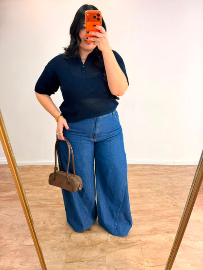 Blusa Polo Entretelada Tricot