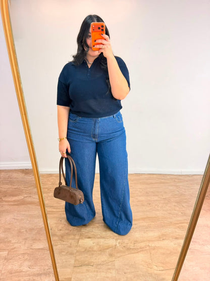 Blusa Polo Entretelada Tricot