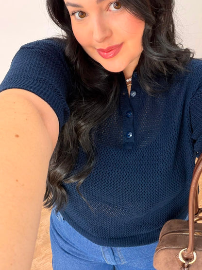 Blusa Polo Entretelada Tricot