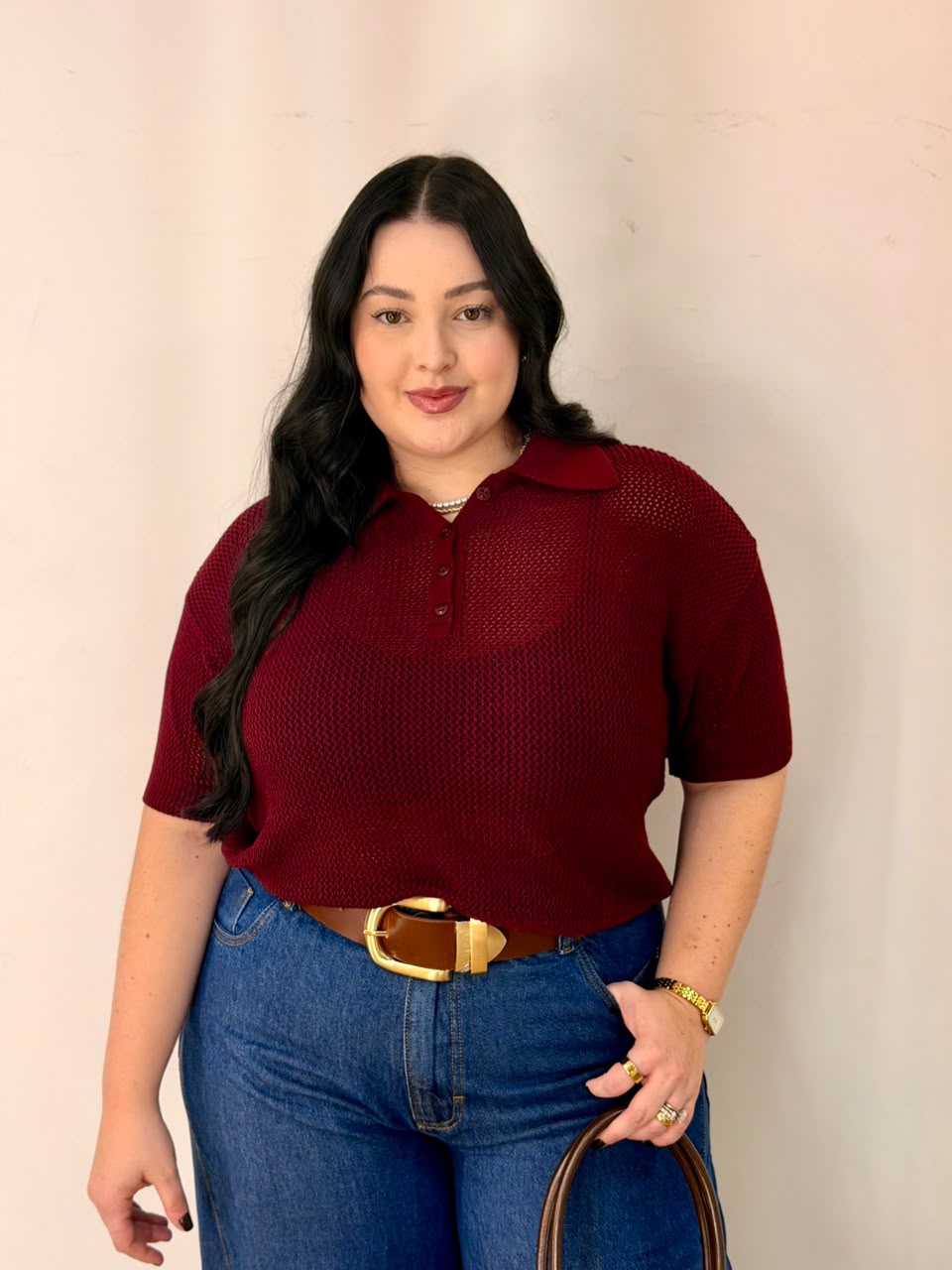 Blusa Polo Entretelada Tricot