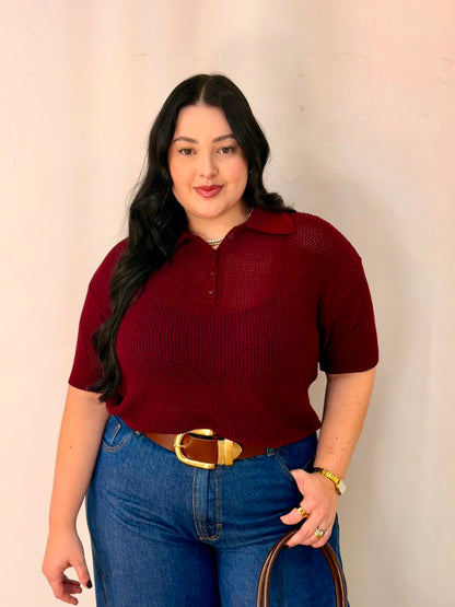 Blusa Polo Entretelada Tricot