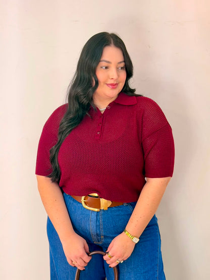 Blusa Polo Entretelada Tricot