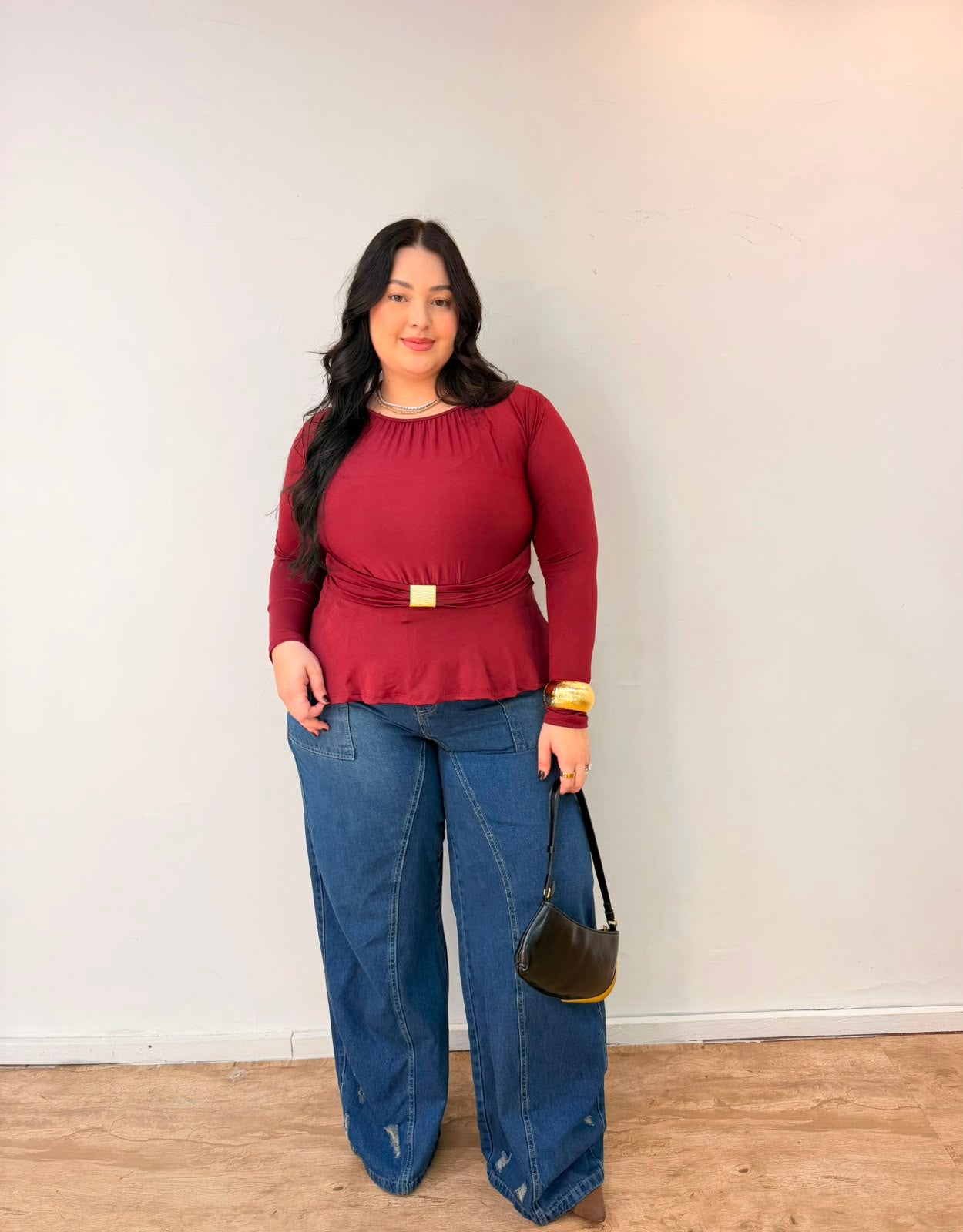 Blusa Bata Manga Longa Poliamida