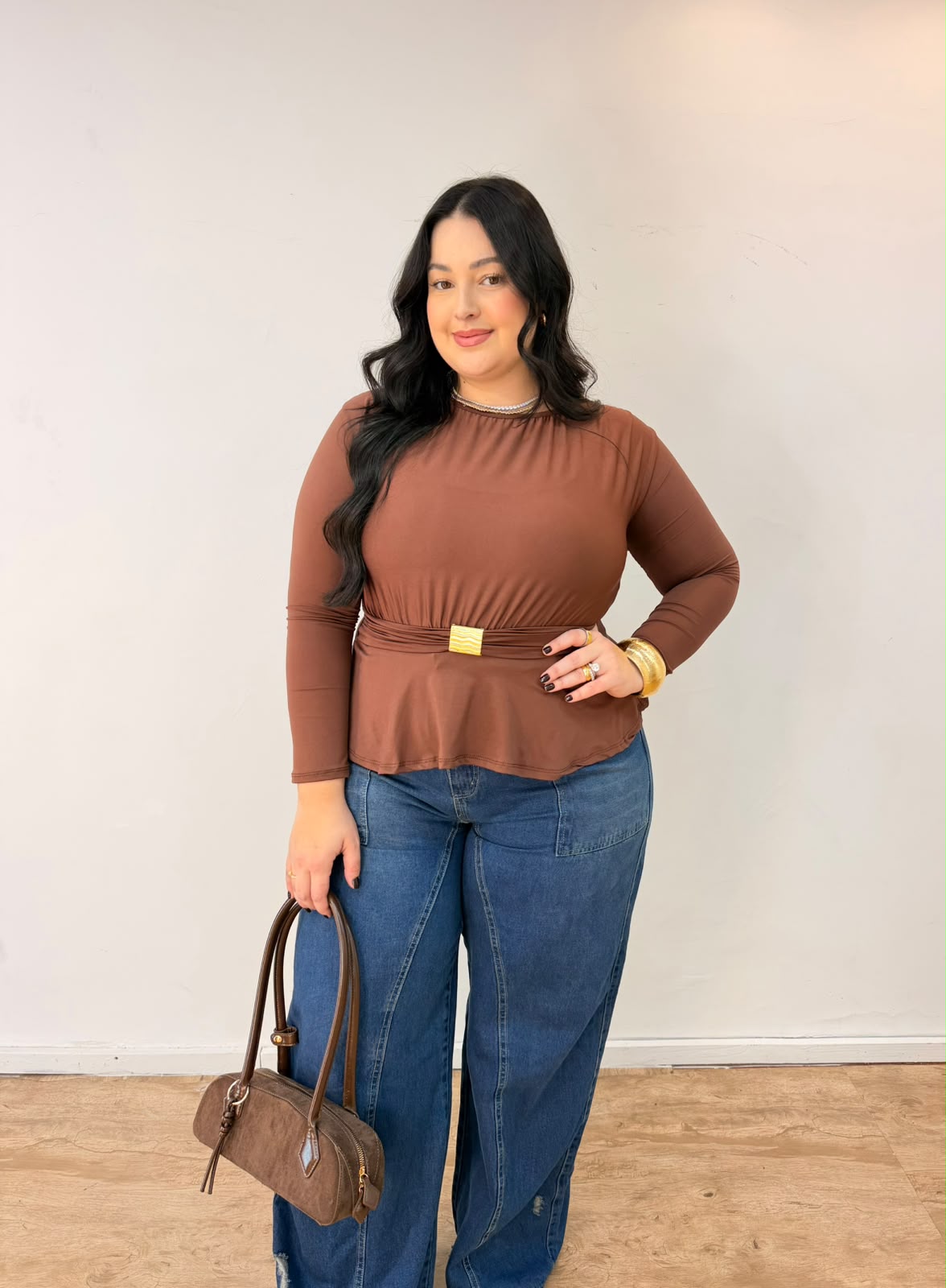 Blusa Bata Manga Longa Poliamida