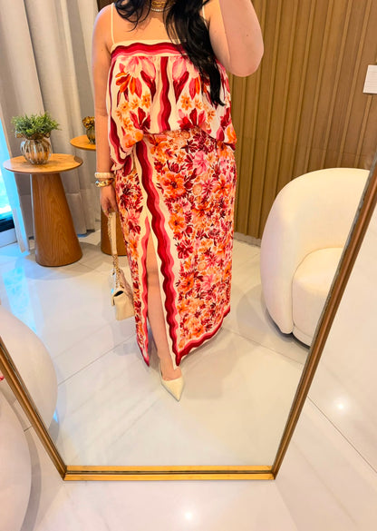 Saia Pareô Estampada Lenço Floraline Farm